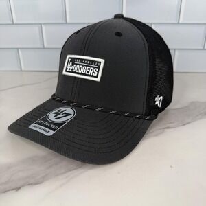 Los Angeles Dodgers Trucker Hat Cap Snap‎ Back Mens One Size Black Baseball 47